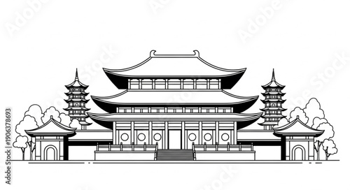 chinese temple in the morning