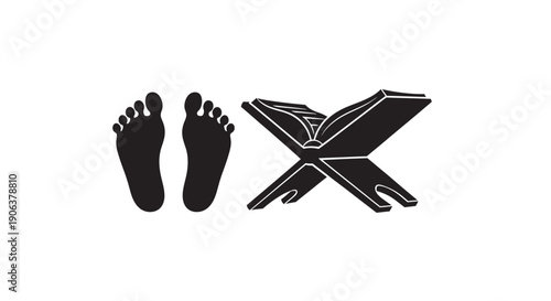 Person practicing yoga with a mat on a white background with copy space