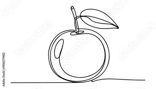 One continuous line illustration of an Clementine fruits, isolated on white background.