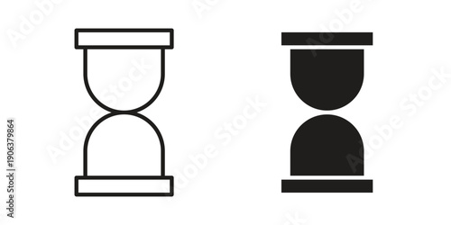 Hourglass end icons vector. Line and glyph design with editable stroke