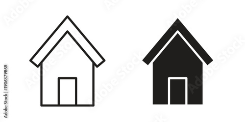 House icons vector. Line and glyph design with editable stroke