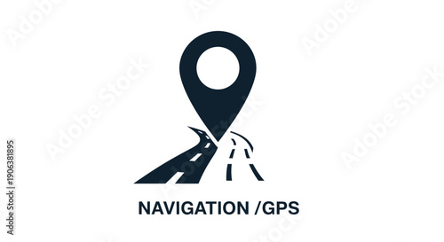 Navigation icon symbolizing location pinpointing with GPS technology on a digital map interface