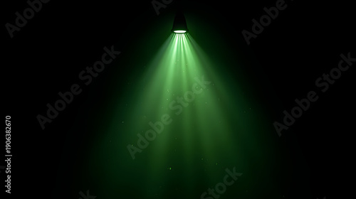 green glowing light on black background