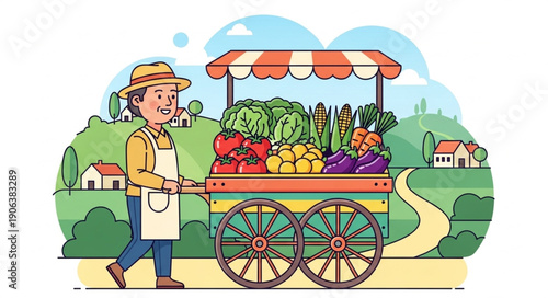 farmer with a cart