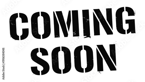 Coming Soon Announcement: Bold, eye-catching text Coming Soon in a striking monochrome design, perfect for building anticipation for new products and events.