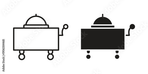 Room service icons vector. Line and glyph design with editable stroke