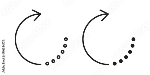 Rotate right icons vector. Line and glyph design with editable stroke