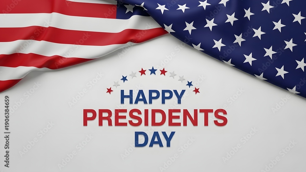 Obraz premium Happy presidents day celebrations with american flags and patriotic spirit