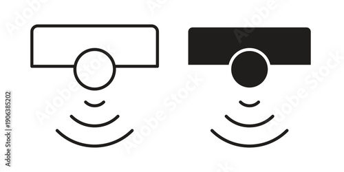 Sensor icons vector. Line and glyph design with editable stroke
