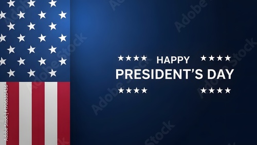 Happy president's day celebrations with american flag
