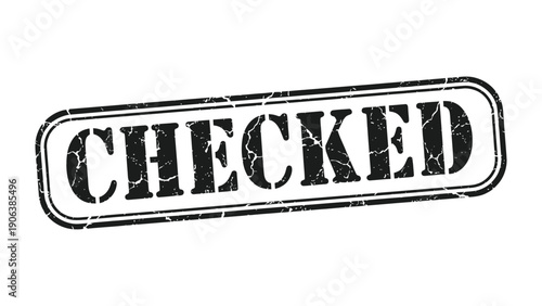 Checked Stamp: A bold, grunge-style stamp spells out CHECKED, offering a visual shorthand for task completion and validation, perfect for any project.