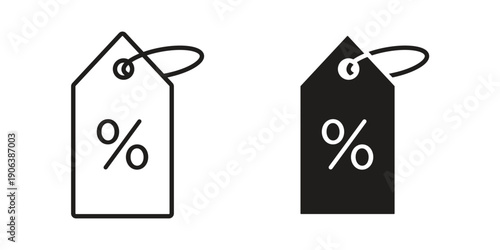 Tags icons vector. Line and glyph design with editable stroke