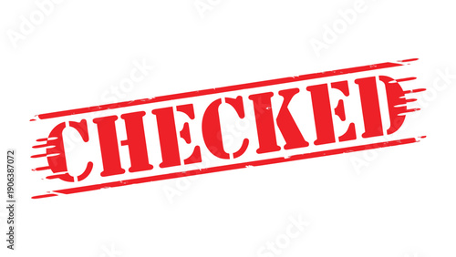 Checked Red Stamp: A bold, red checked stamp, an unmistakable symbol of validation, approval, and completion, perfect for conveying authorization and confirmation.
