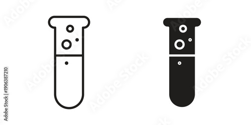 Test tube icons vector. Line and glyph design with editable stroke