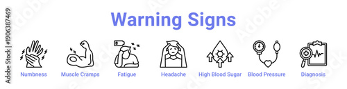 Warning Signs Icon Banner and Collection