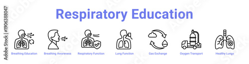 -Respiratory Education Icon Banner and Collection