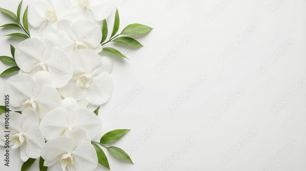 Obraz premium Elegant Floral Background with Soft Pastel Flowers on Clean Minimal Backdrop