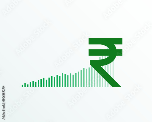 indian rupee symbol with financial growth chart