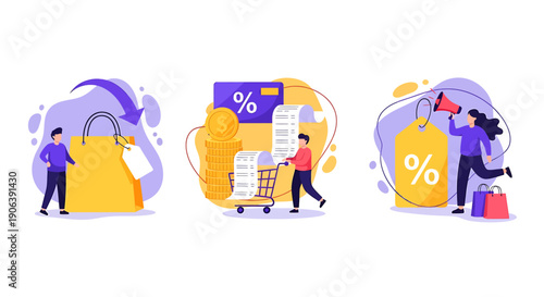 Shopping discount sale promotion and marketing concepts.