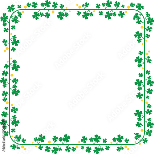 Green Clover Floral Frames for Saint Patrick Celebration