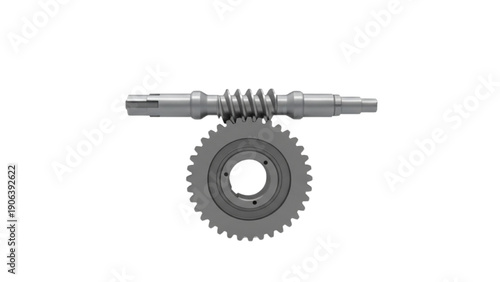 Worm Gear Drive 3D Technical Illustration Isolated on White Background