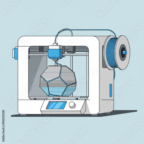 Three Dimensional Printer Device Machine.