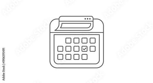 Simple Line Icon of a Calculator.