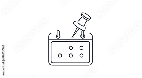 Pin on cork board simple line art.