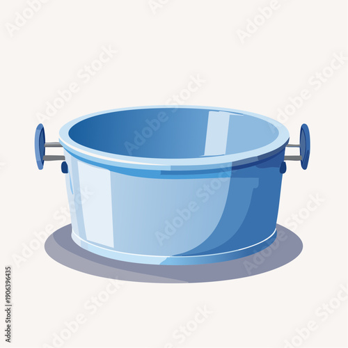 Blue cooking pot with handles