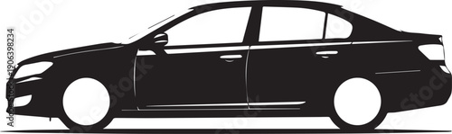 Silhouette of a modern sedan car in black