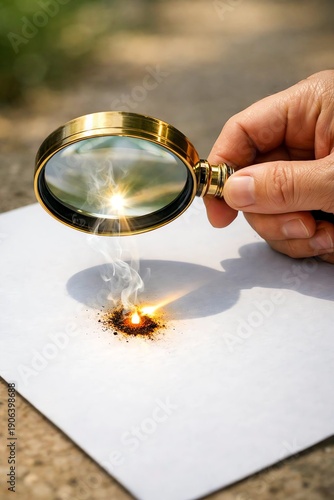 closeup photo of hand holding magnifying glass