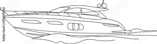 Luxury Motor Yacht Outline Illustration
Luxury Motor Yacht Sketch and Coloring Page Vector Illustration