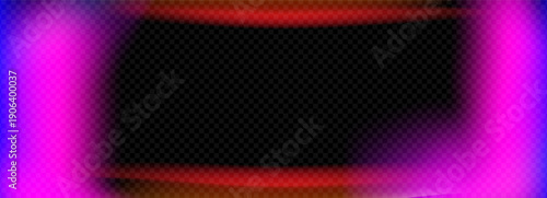 Light film leak flare effect frames. Purple, magenta and red camera lens photo border background. Purple red fuchsia burn gradient movie background. Blue filter blur overlay texture.