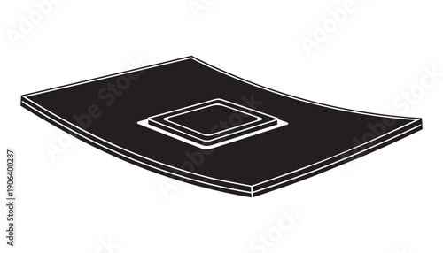 Computer processor socket on motherboard vector illustration showing internal hardware architecture