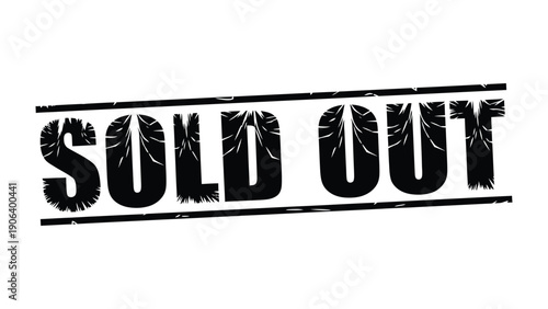 SOLD OUT Stamp: A bold stamp declares a popular item's immediate unavailability. Indicating high demand and success, in the world of retail.