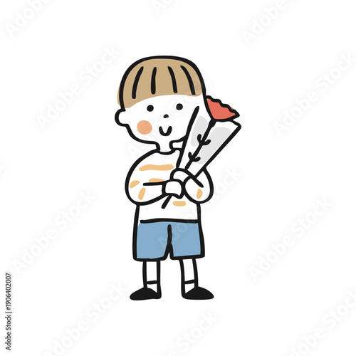 【母の日】花を持つ男の子①