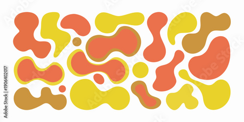 Abstract organic shapes in shades of orange and yellow