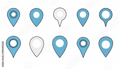 Location pin and map marker icons vector for GPS navigation apps