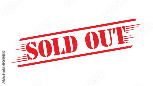Sold Out Stamp: A bold, red stamp declares SOLD OUT, conveying the clear message of depleted inventory and high demand.