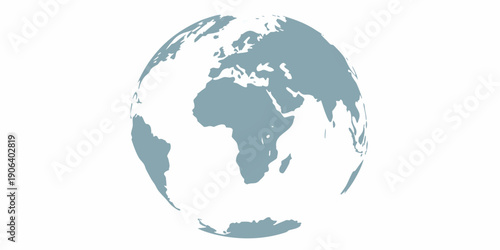 Stylized depiction of earth showing africa and europe continents