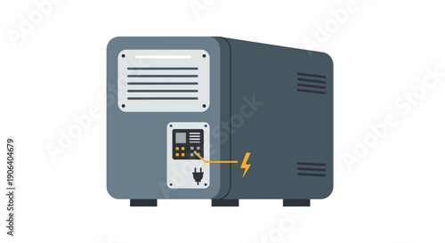 Portable Electric Generator with Control Panel and Power Outlet.