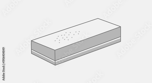 Simple rectangular object with perforations on top surface.