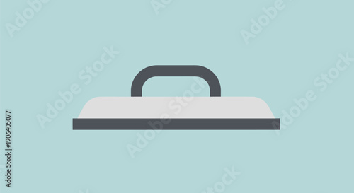 Simple graphic illustration of a trowel on a blue background.