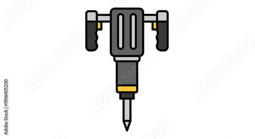 Illustration of a jackhammer or pneumatic drill tool.