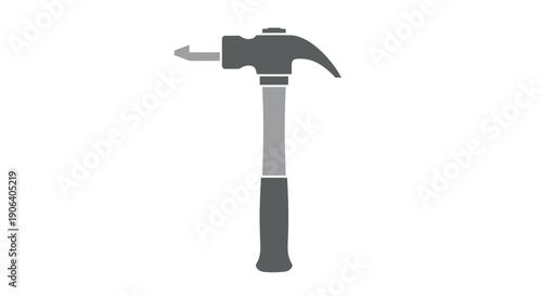 Claw hammer with metal head and handle.