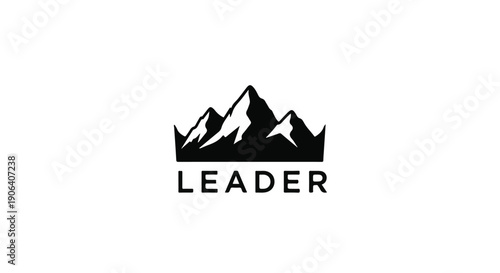 Majestic mountain peak crowned with a subtle crown, symbolizing leadership and achievement.