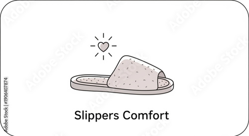 Cozy slippers with heart symbol comfortable footwear for relaxation and warmth on a plain background
