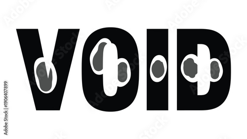 Visual Void: An abstract visual representation of the word VOID, offering a symbolic depiction of emptiness and nothingness.