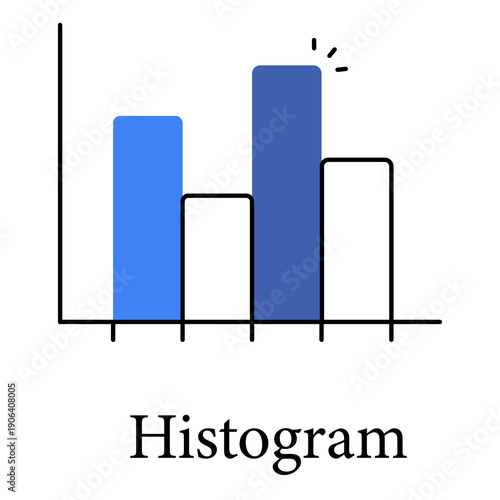 Obraz na płótnie Histogram Icon Representing Statistical Data Distribution And Frequency Analysis Concept