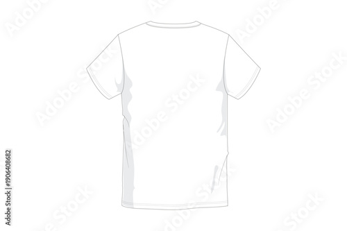 T-shirt template with seam lines and stitching details on transparent background tshirt clothing fashion illustration